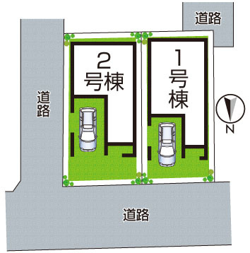 9日(土)10日(日)現地見学可能！　門真市上野口町　第3期　新築一戸建ての区画図|全2区画