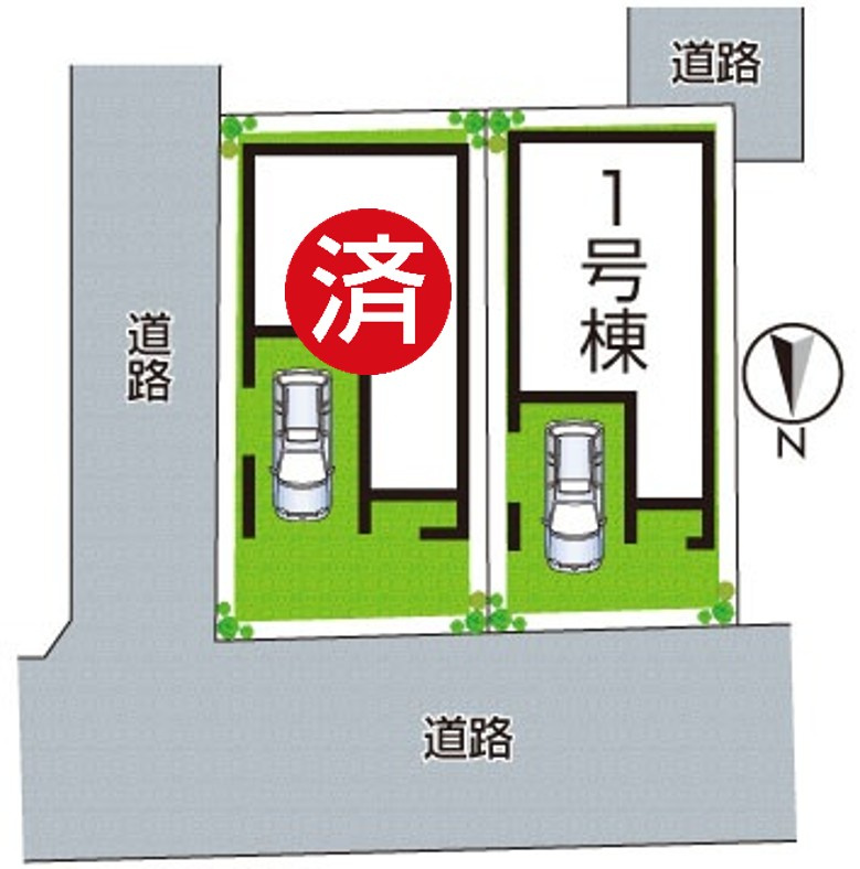 5日(土)6日(日)現地ご見学可能！　門真市上野口町　ラスト1邸の区画図|全2区画