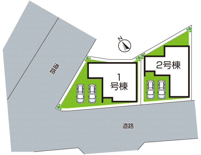 貝塚市澤　第9期　新築一戸建ての区画図|全2区画