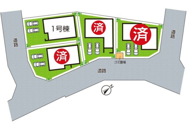 ★29(土)30(日)現地見学可能！★大津市堅田　全4邸の区画図|全4区画