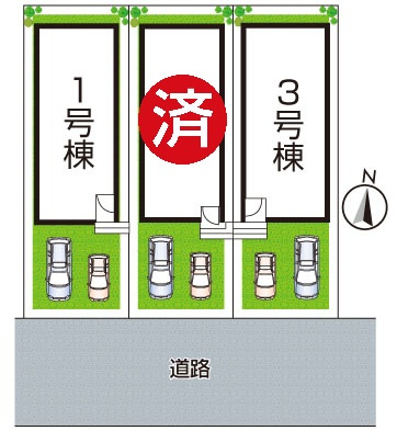 ★京都市伏見区久我森の宮町　第1期　新築一戸建ての区画図|全３区画