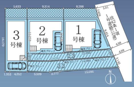 八王子市　上野町　新築一戸建て　１期の区画図|～全3区画の新しいコミュニティーが誕生～