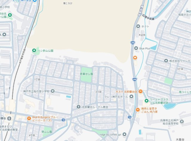 神戸市北区若葉台　新築一戸建ての地図