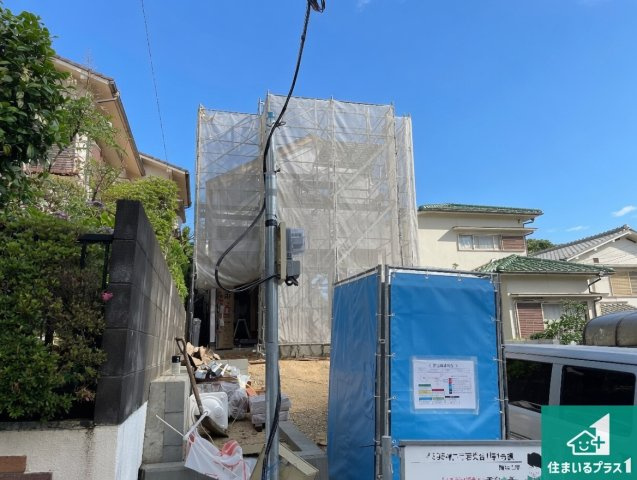 神戸市北区若葉台　新築一戸建ての外観|現在の進捗状況です！順調に作業進行中、完成が待ち遠しいです！詳細の間取り等、お気軽にお問い合わせください！
