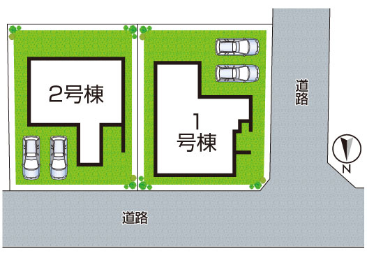 ●橿原市菖蒲町　第1期　新築一戸建ての区画図|全２区画