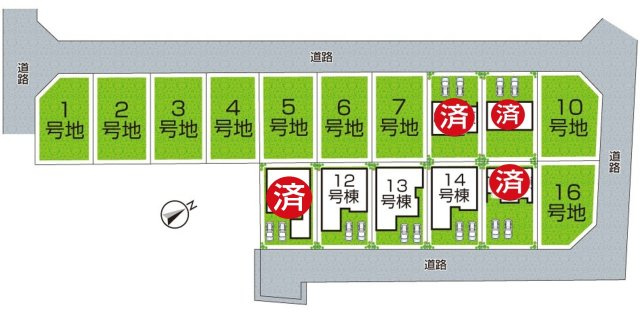 ★29(土)30(日)現地見学可能！★東近江市林田町　全16邸の区画図|全16区画