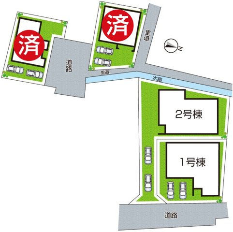 北葛城郡広陵町萱野　第3期　新築一戸建ての区画図|全4区画