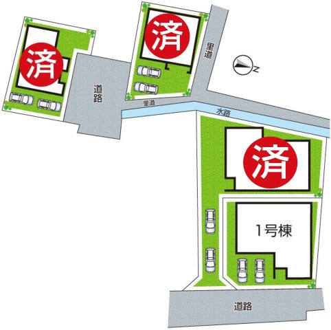 ●5(土)6(日)現地案内可能！　北葛城郡広陵町萱野の区画図|全4区画