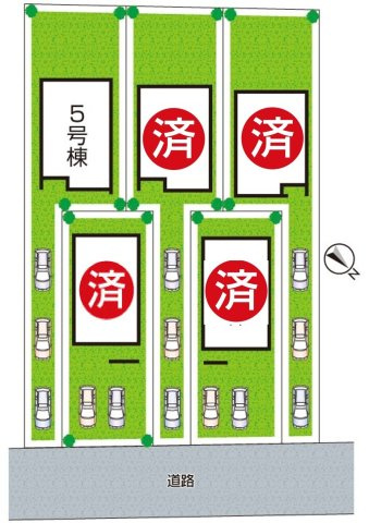 ★5(土)6(日)現地見学可能！★近江八幡市安土町常楽寺　ラスト1邸の区画図|全5区画