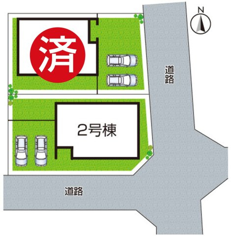 ●大和郡山市下三橋町　第4期　新築一戸建ての区画図|全2区画