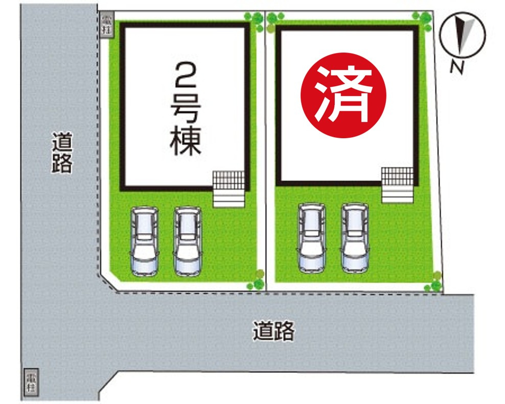★5(土)6(日)現地見学可能！★近江八幡市土田町　ラスト1邸の区画図|全2区画