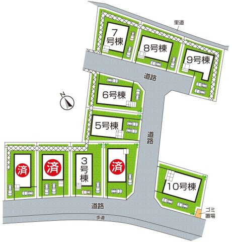 6日(土)7日(日)現地説明会　岸和田市門前町　全10邸の区画図|全10区画