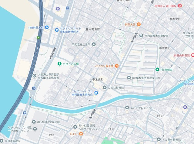 1(土)2(日)現地見学可能！◆岸和田市春木泉町　ラスト1邸の地図