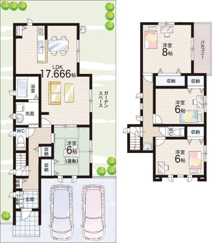 ★現地見学可能！★木津川市城山台　新築一戸建ての間取り|23号地