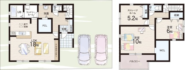 ●磯城郡川西町結崎　第20期　新築一戸建ての間取り|5号地