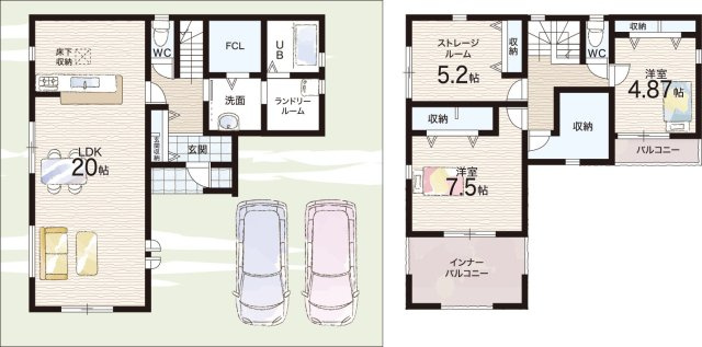 1(土)2(日)現地案内可能！　磯城郡川西町結崎の間取り|2号地