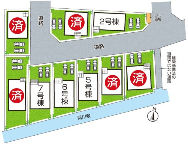 ★29(土)30(日)現地見学可能！★八幡市橋本尻江　全9邸の区画図|全9区画