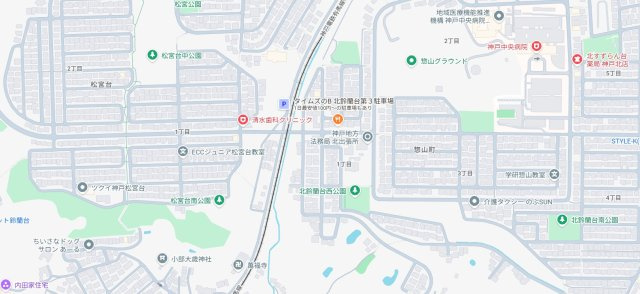 神戸市北区惣山町　第2期　新築一戸建ての地図