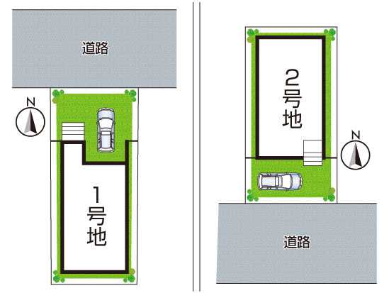 ★現地見学可能！★京都市伏見区醍醐新開　第1期　新築一戸建ての区画図|全２区画・前面道路５．９ｍ
