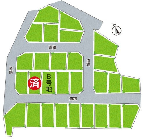 1(土)2(日)現地説明会！◆泉佐野市下瓦屋　未入居　全2邸の区画図
