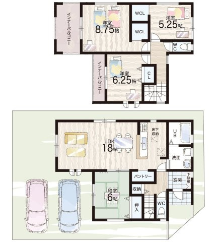 ●御所市南十三　第3期　新築一戸建ての間取り|2号地