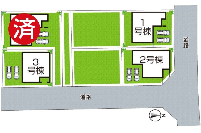 ●御所市南十三　第3期　新築一戸建ての区画図|全4区画