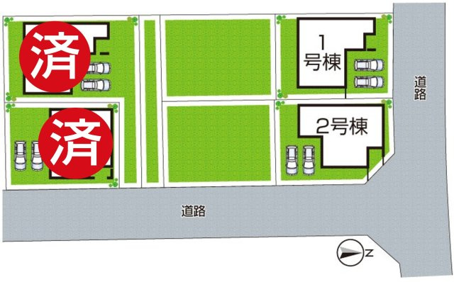 ●12(土)13(日)現地案内可能！　御所市南十三　第3期　新築一戸建ての区画図|全4区画