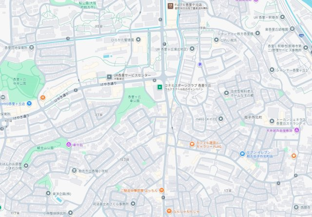 枚方市香里ケ丘　第3期　売土地の地図