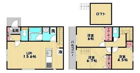 北原町２丁目貸家の間取り