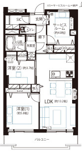 加賀マンションの間取り