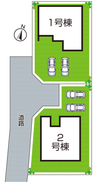 ●29(土)30(日)現地案内可能！　香芝市磯壁　全2邸の区画図|全２区画・前面道路４ｍ