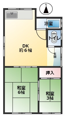 ハイツ矢倉の間取り|南向き