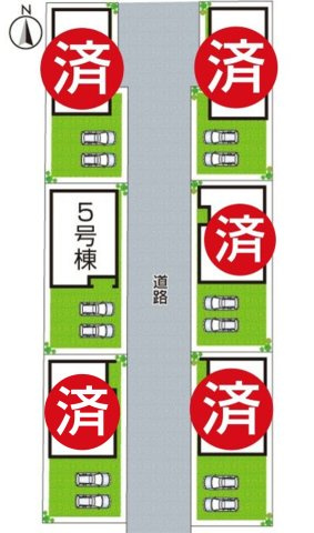天理市指柳町　第2期　新築一戸建ての区画図|全6区画