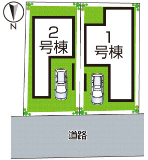 1(土)2(日)現地説明会！◆東大阪市鴻池町　全2邸の区画図|全２区画