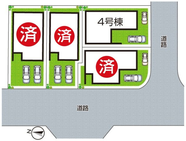 ★1(土)2(日)現地見学可能！★八幡市橋本平野山　ラスト1邸の区画図|全4区画
