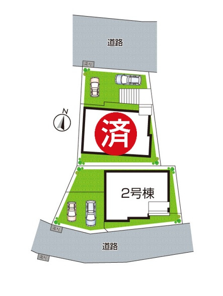 29日(土)30日(日)現地ご見学可能！　神戸市北区緑町　新築一戸建ての区画図|全２区画