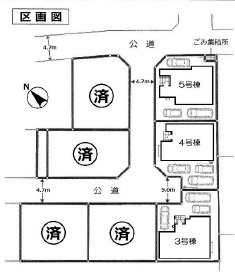 愛甲郡愛川町中津　全７棟の区画図