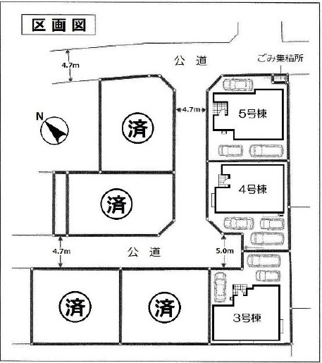 愛甲郡愛川町中津　全７棟の区画図