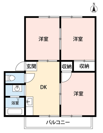 【間取り】 | パレス名豊A