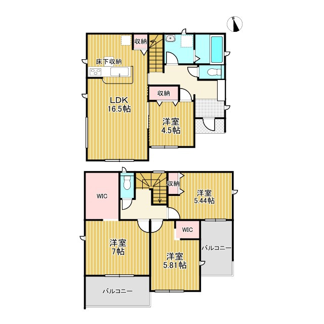 ●鈴鹿市岡田 第4 新築戸建【全3棟】の間取り
