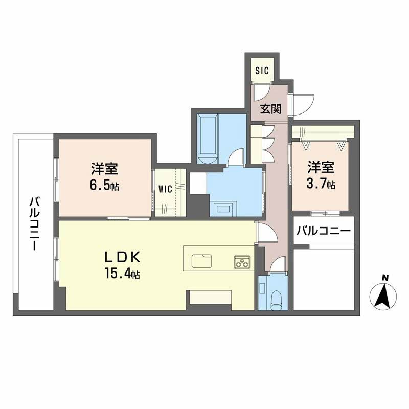 福岡市中央区大濠２丁目の賃貸マンションの間取り