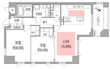 ピアース東京インプレイスの間取り