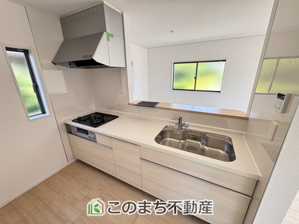 CRADLEGARDEN真岡市台町第10のキッチン|人気の対面式キッチン☆料理をしながらご家族とコミュニケーションが取れます♪