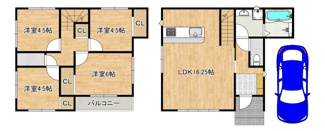 【間取り】 | 菩提町５丁　新築分譲住宅　全２区画