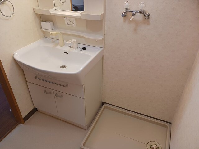 ベルグランデＡの洗面所|スペースが確保できる洗面所です