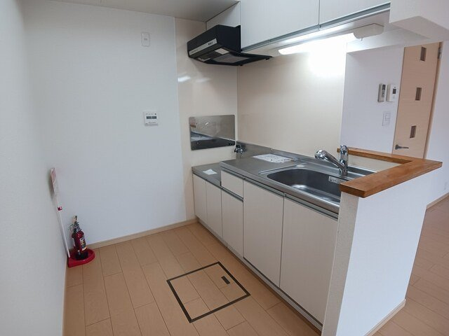 ガーデンヒルズのキッチン|コンパクトなキッチンで掃除もラクラク