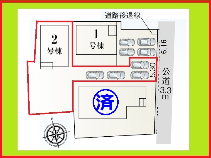 愛西市佐屋町新田の新築一戸建の区画図|◇２号棟◇