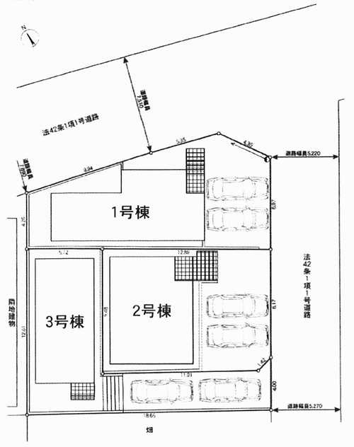 秦野市羽根第1　新築戸建全3棟　1号棟の区画図