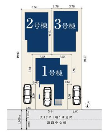 杉並区下井草3丁目  新築戸建　全3棟の区画図|区画図

現地ご見学希望・資料請求などお気軽にお問い合わせ下さい！
03-5990-5201