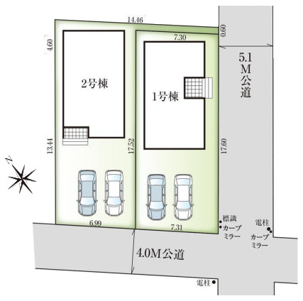 鴻巣市吹上本町　3期　新築一戸建て　グラファーレ　02の区画図|2号棟
